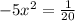 -5x^2=\frac{1}{20}