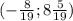 (-\frac{8}{19};8\frac{5}{19})