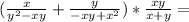 (\frac{x}{y^2-xy} +\frac{y}{-xy+x^{2} } )*\frac{xy}{x+y} =