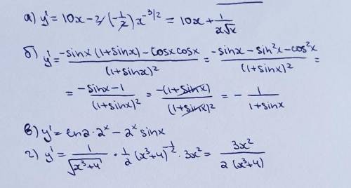 Надо найти производные функций