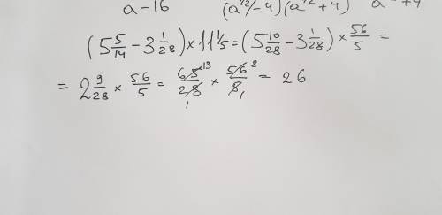 (5 5/14 - 3 1/28)*11 1/5= ???