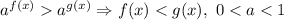 a^{f(x)}a^{g(x)}\Rightarrow f(x)