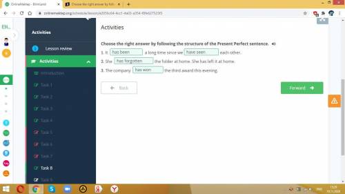 Choose the right answer by following the structure of the Present Perfect sentence. 1. It  a long ti