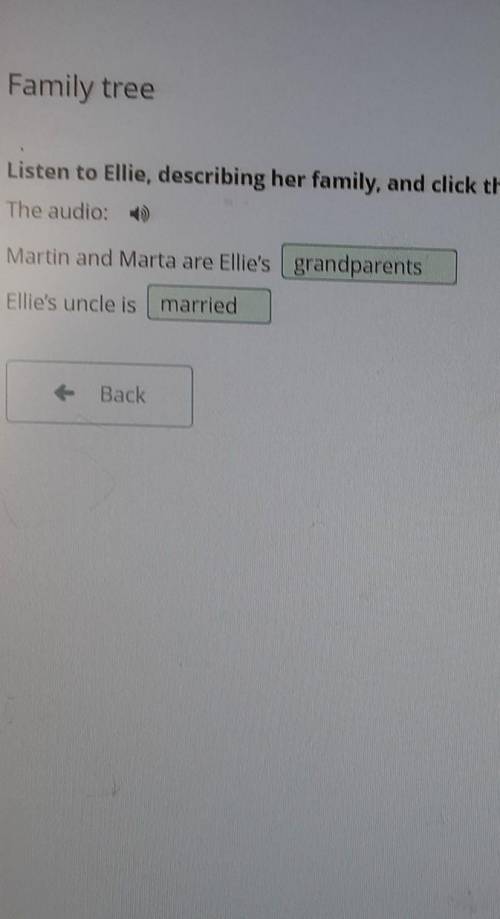 Mektep - Bili. Family treeListen to Ellie, describing her family, and connect the statements to fami