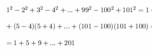 1^2-2^2+3^2-4^2+...+99^2-100^2+101^2