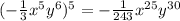 (-\frac{1}{3} x^5y^6)^5=-\frac{1}{243} x^{25}y^{30}