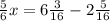 \frac{5}{6} x = 6 \frac{3}{16} - 2 \frac{5}{16}