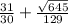 \frac{31}{30 } + \frac{ \sqrt{645} }{129}