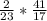 \frac{2}{23} *\frac{41}{17}