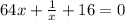 64x+ \frac{1}{x} + 16 = 0