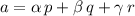 a=\alpha \,p+\beta \, q+\gamma\, r