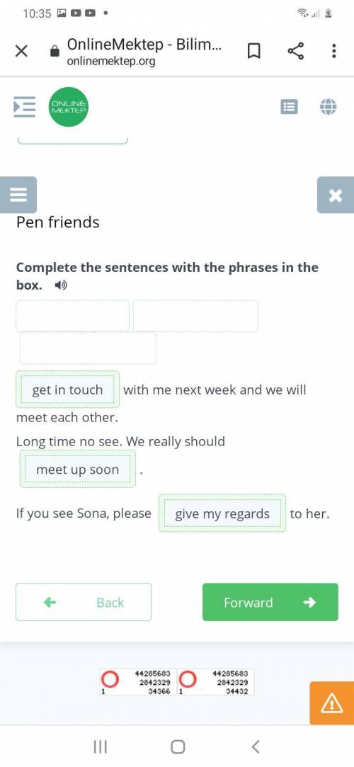 Pen friendsComplete the sentences with the phrases in the box.​