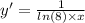 y' = \frac{1}{ ln(8) \times x}