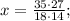 x=\frac{35 \cdot 27}{18 \cdot 14};