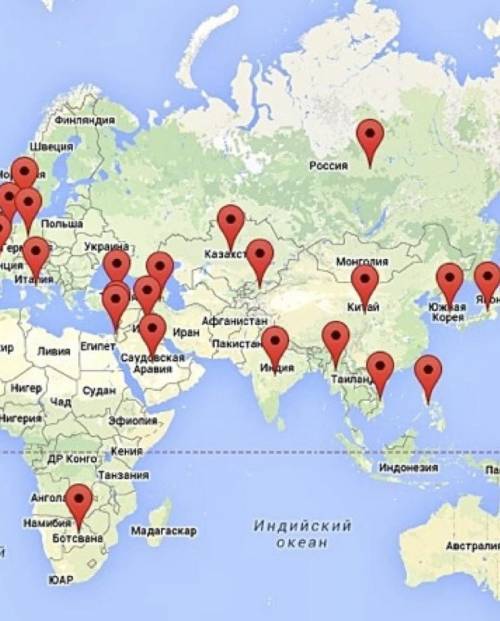 Нанесите на контурную карту мира объекты Всемирного наследия, упо- мянутые в тексте параграфа. Обозн