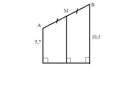 Концы отрезка АВ,не пересекающего плоскость,удалены от неё на расстояние 5,7 м и 10,3 м.Найти рассто