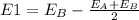 E1=E_{B}-\frac{E_{A} +E_{B} }{2}