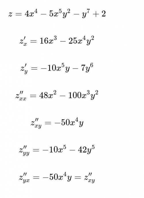 1.Найти частные производные первого порядка функции z=x^2+xy+ y^2−4x+5y−2 2 Найти частную производну