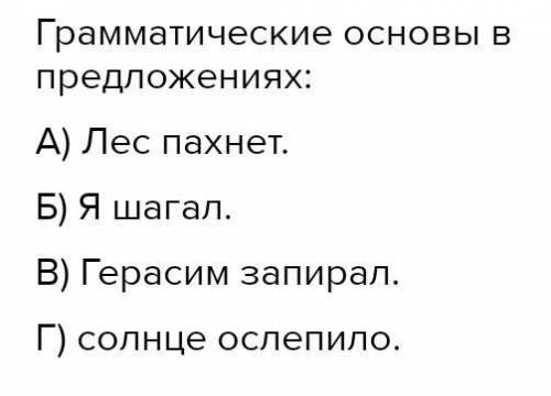 Укажите предложение, в котором грамматическая основа выделена верно: А) Лес пахнет дубом и сосной.Б)