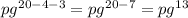 pg^{20-4-3} = pg^{20-7}=pg^{13}