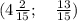 (4\frac{2}{15}; \quad \frac{13}{15})