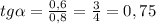 tg\alpha =\frac{0,6}{0,8}= \frac{3}{4} =0,75