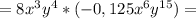 =8x^{3}y^4*(-0,125x^{6} y^{15})=