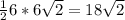 \frac{1}{2}6*6\sqrt{2}=18\sqrt{2}