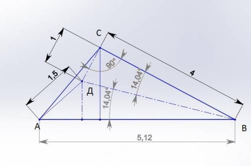 AB =?, BC = 4 СМ, AD = 1,5 СМ, DC = 1 СМ, BD - БИСЕКТРИСА​