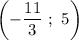 \left (-\dfrac{11}{3}\ ;\ 5\right )