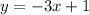 y = -3x+1