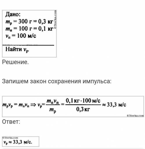 Какую скорость получит модель ракеты, если масса ее оболочки равна 500 г, масса пороха в ней 100 г,