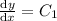 \frac{\mathrm{d}y}{\mathrm{d}x} = C_1