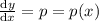 \frac{\mathrm{d}y}{\mathrm{d}x} = p = p(x)