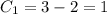 C_1 = 3 - 2 = 1