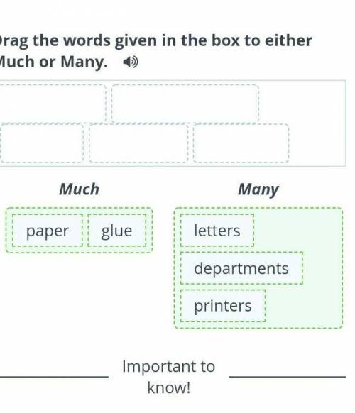 E White collar workersDrag the words given in the box to either Much or Many. 1)ManyMuchlettersprint