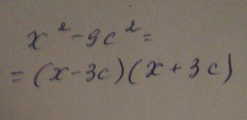 1. Розкладіть на множники многочлен:а) х2 – 9c2,​