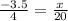 \frac{ - 3.5}{4} = \frac{x}{20}