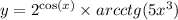 y = {2}^{ \cos(x) } \times arcctg(5 {x}^{3} )