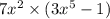 7 {x}^{2} \times (3 {x}^{5} - 1)