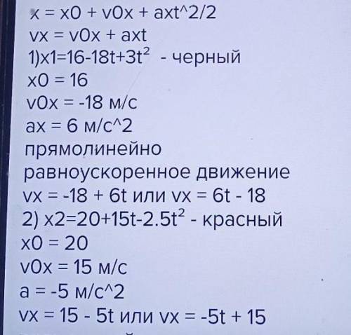 Прямолінійні рухи двох тіл описуються такими формулами : x1 = 16 - 18t; x2=20+15t. Опишіть рухи, поб