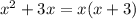 x^2+3x = x(x+3)