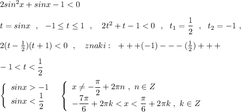 2sin^2x+sinx-1