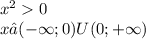 {x}^{2} 0 \\ x∈( - \infty ;0)U(0 ;+ \infty )