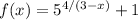 f(x)=5^{4/(3-x)}+1