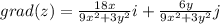 grad(z)=\frac{18x}{9x^2+3y^2} i +\frac{6y}{9x^2+3y^2}j