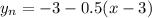 y_n=-3-0.5(x-3)