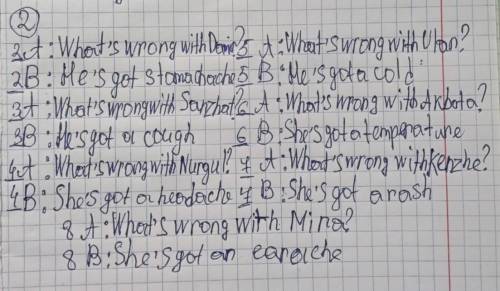 What's wrong with each person? Discuss in pairs, as in the example. A: What's wrong with Saule? B: S