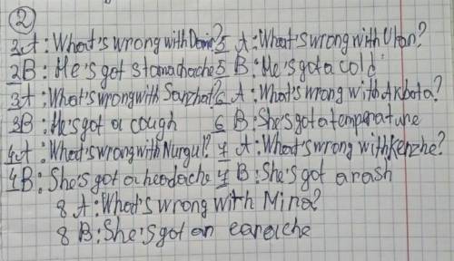 2. 6.3.1.1What's wrong with each person?Discuss in pairs, as in the example,A: What's wrong with Sau