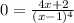 0=\frac{4x+2}{(x-1)^4}